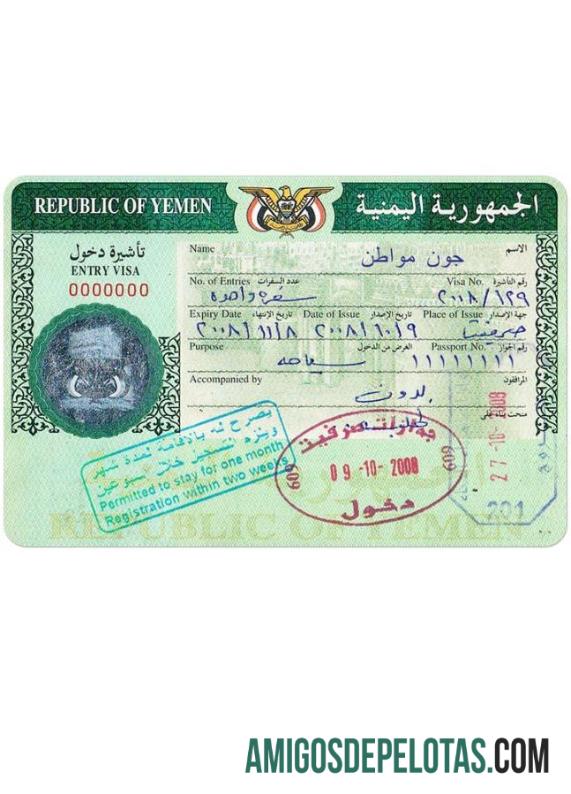 Visto para o Iêmen baixar para verificação